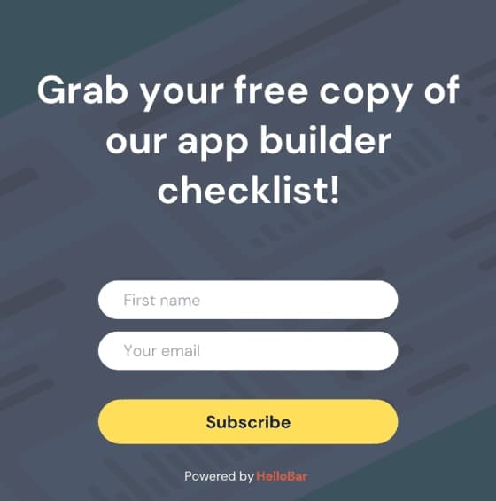 HelloBar screenshot