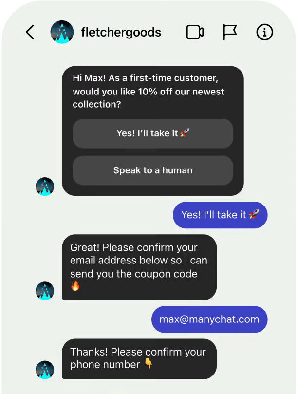 Manychat screenshot