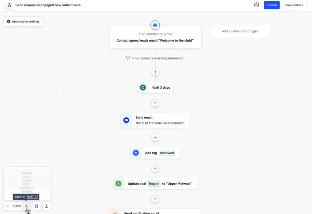 ActiveCampaign's automation builder