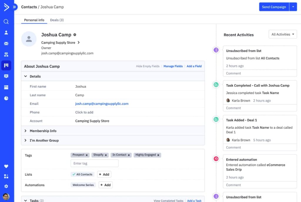ActiveCampaign's CRM
