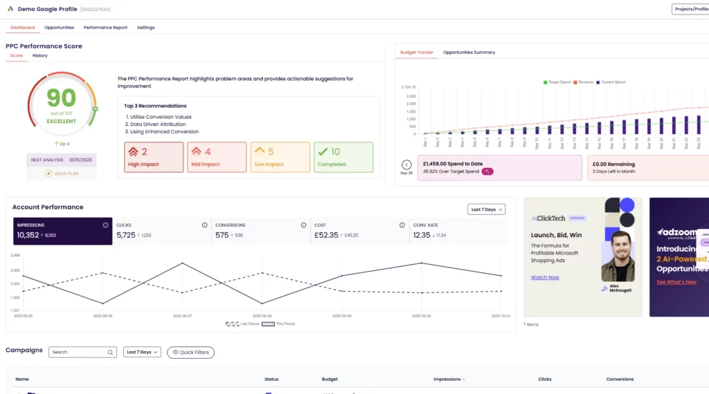 Adzooma screenshot