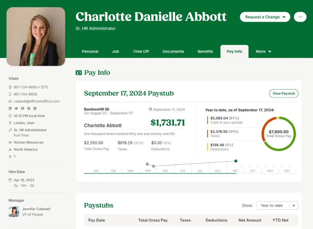BambooHR screenshot