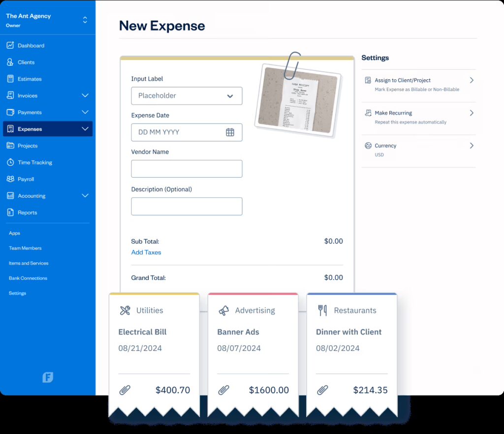 Freshbooks screenshot