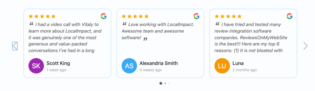LocalImpact's review widget