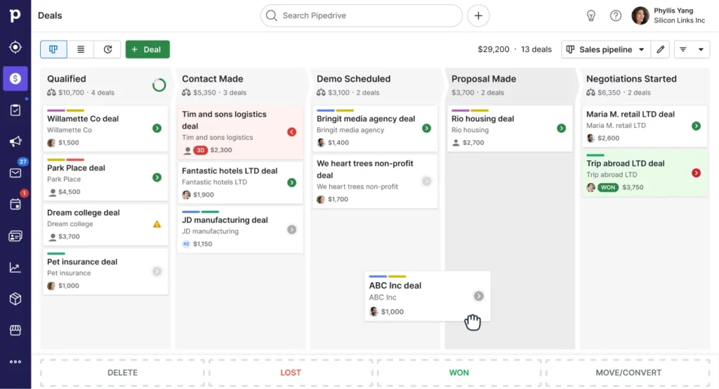Pipedrive screenshot