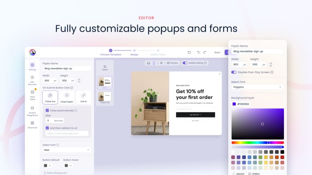 Poptin screenshot