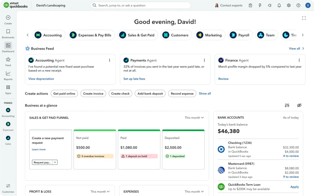 QuickBooks Online screenshot