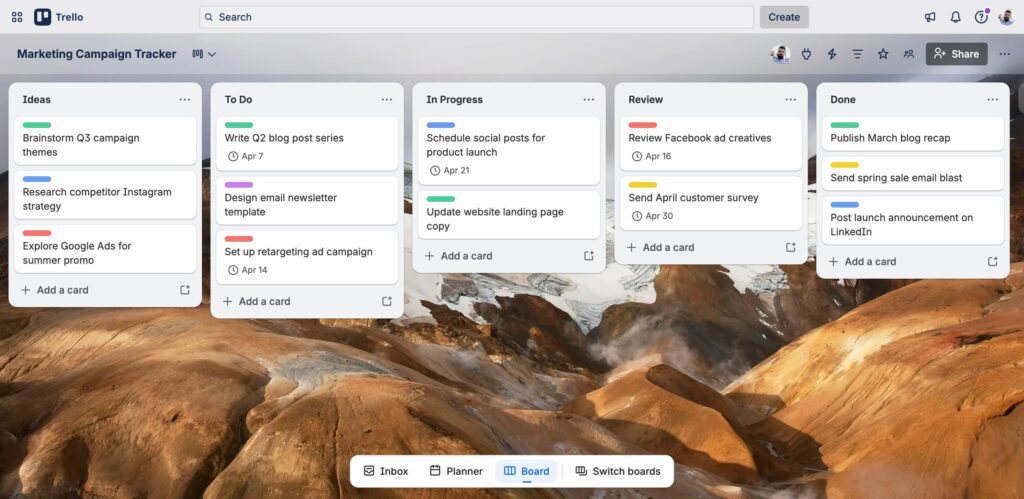 Trello screenshot