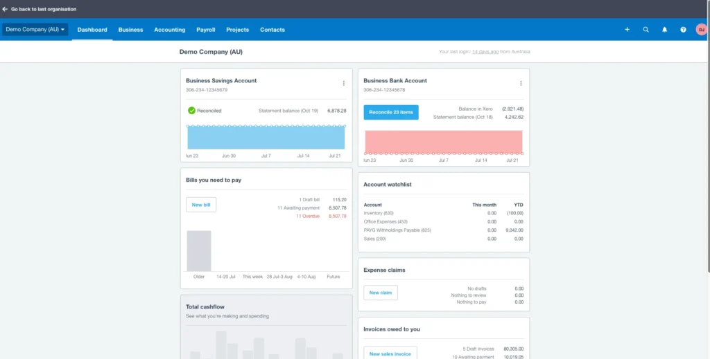 Xero screenshot